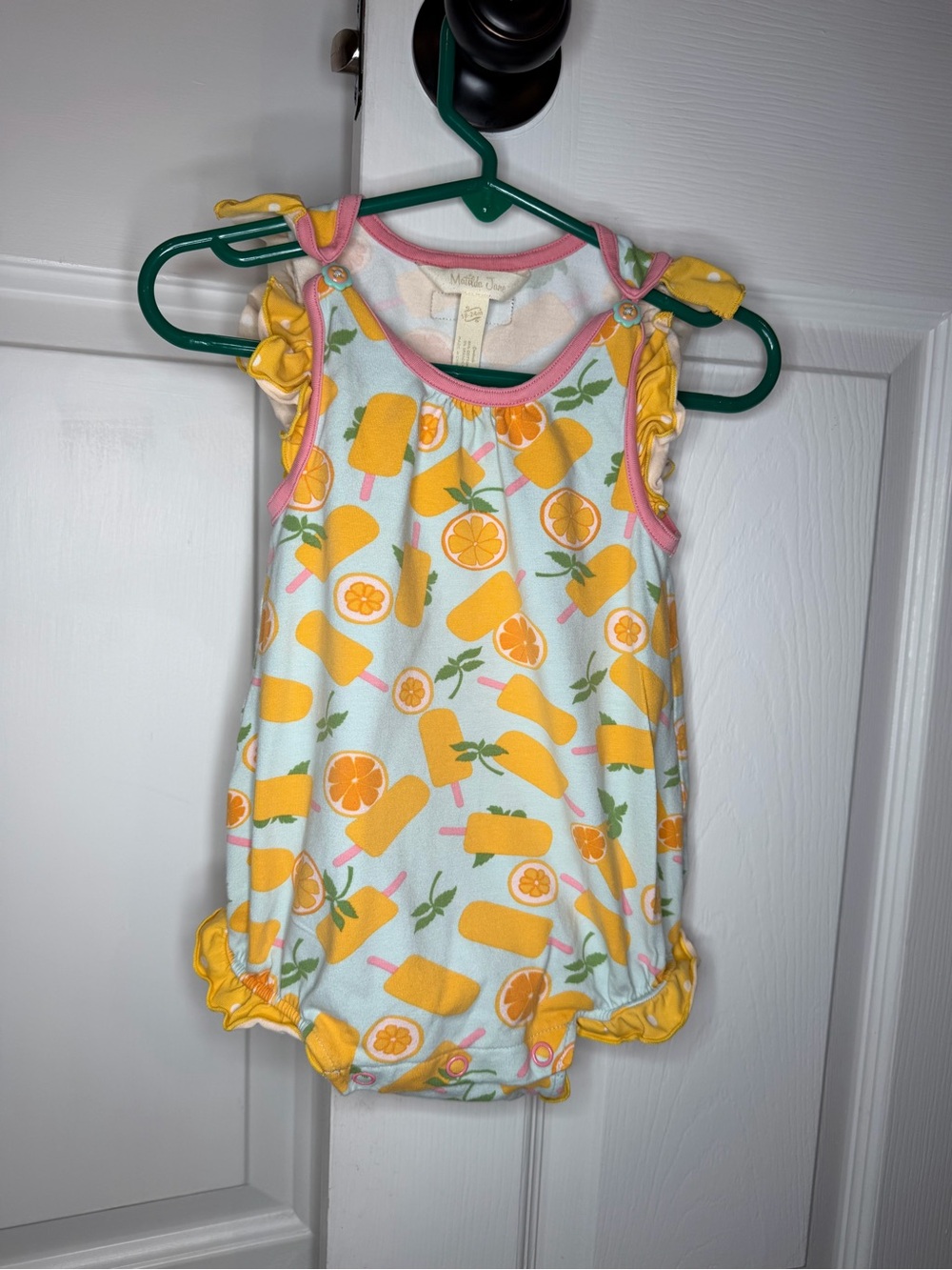 Matilda Jane Lemon Theamed Romper Outfit Baby Girl Size 18-24 Months